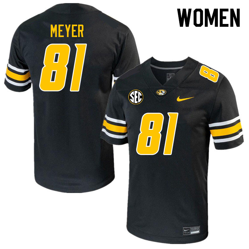 Women #81 Jack Meyer Missouri Tigers College 2023 Football Stitched Jerseys Sale-Black